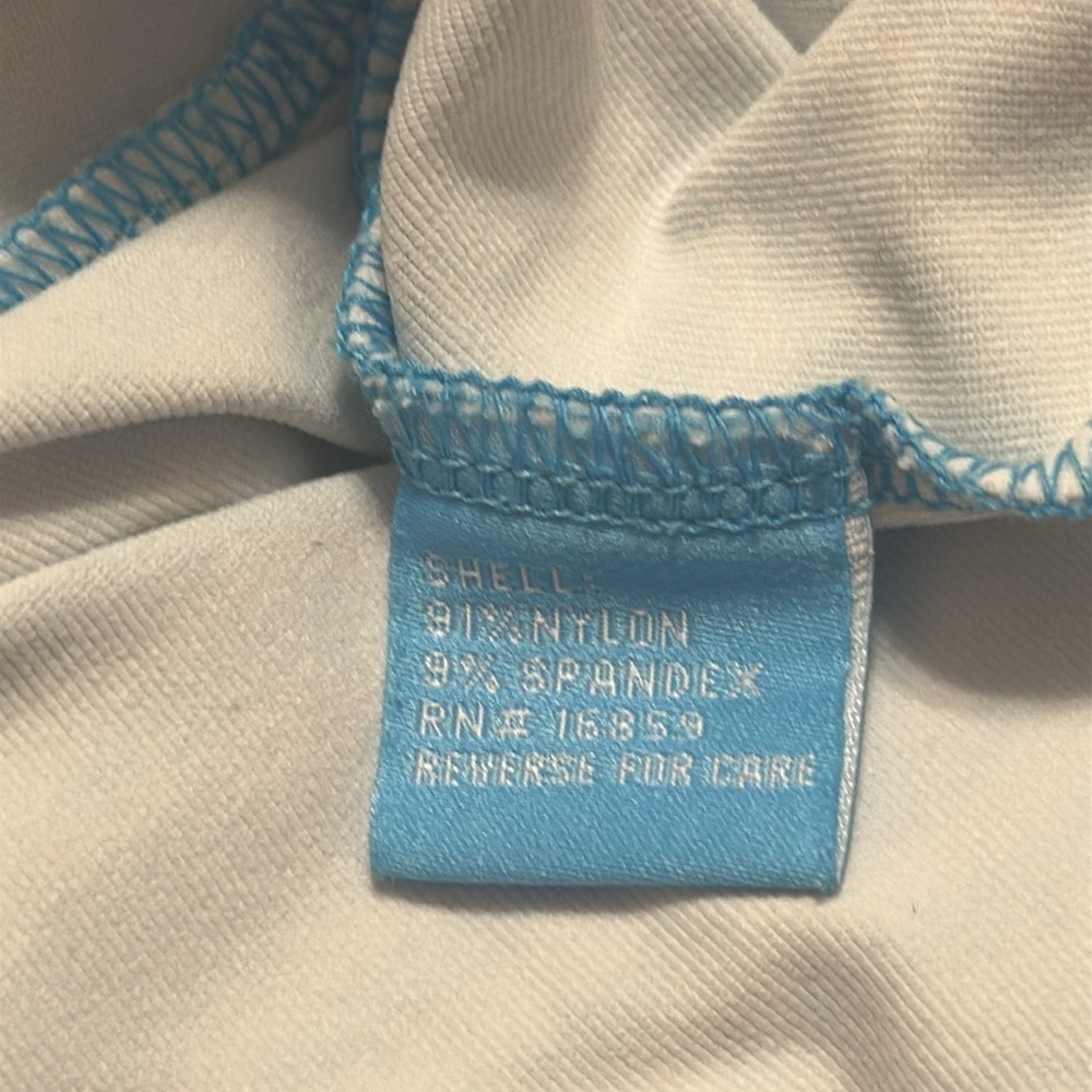 J. McLaughlin Womens Top Turquoise & White Print Catalina Cloth Sz Large Chic - Picture 4 of 5